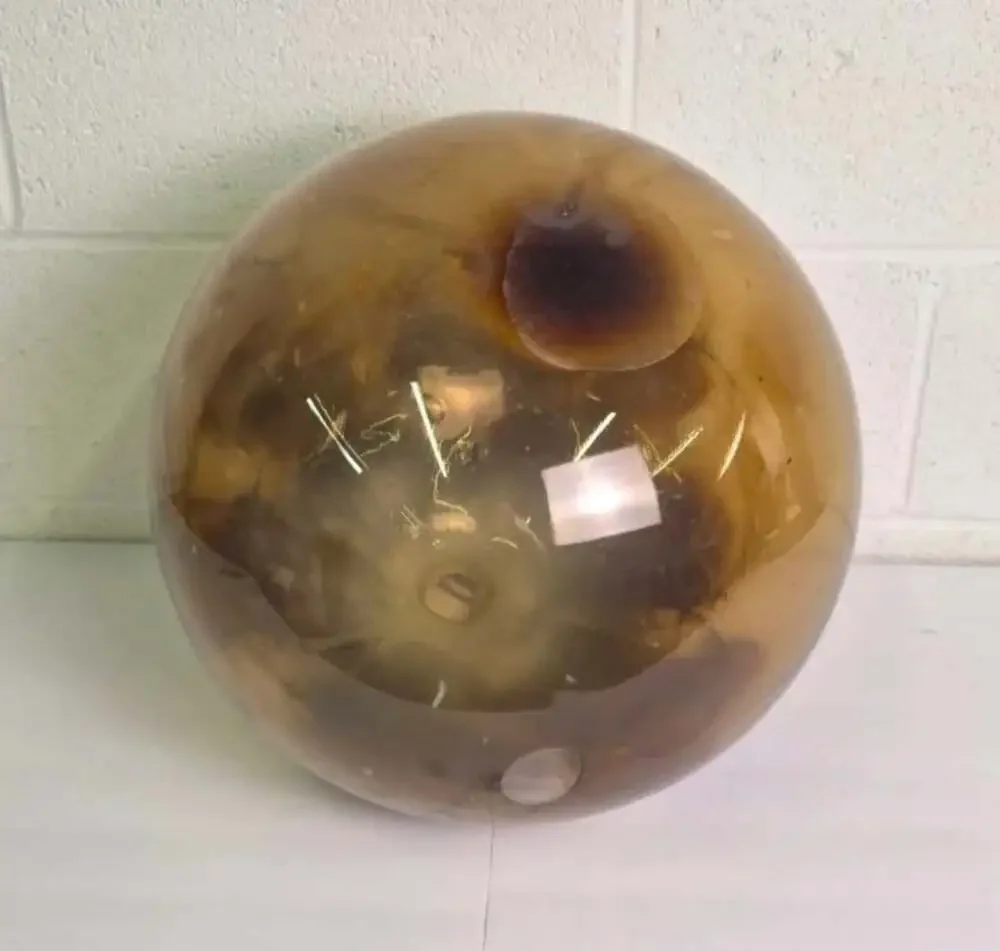 Rare Handcrafted Signed Studio Art Glass Globe Vase / 14